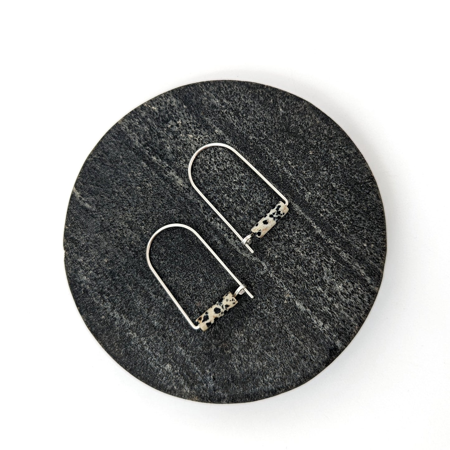 Short Arc Hoops : Dalmatian Jasper : Made to Order