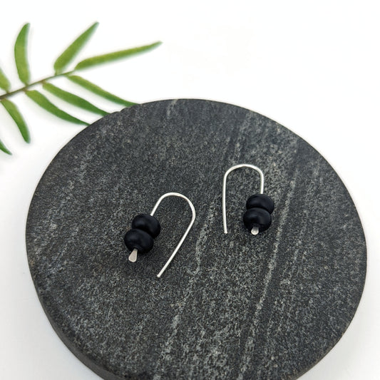 Open Hoops : Matte Black Onyx : Made to Order