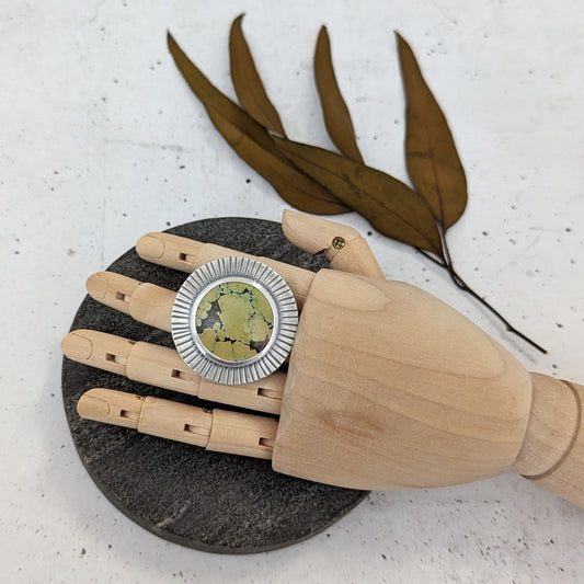 Treasure Mountain Turquoise Statement Ring : Size 8.75