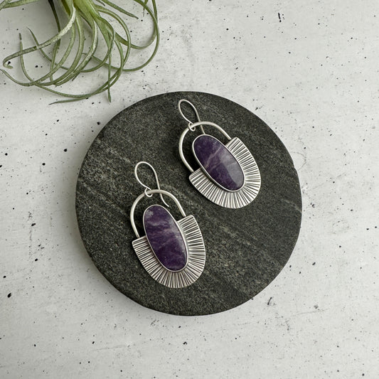 Lepidolite Statement Earrings