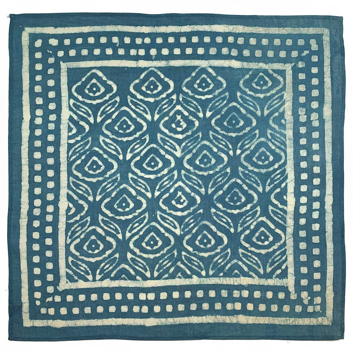 Bandana - Indigo Floral/Squares