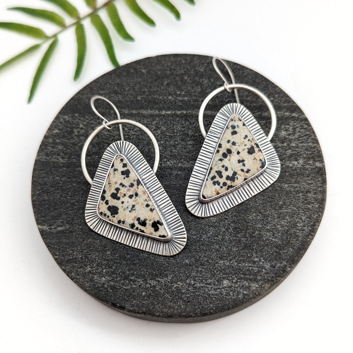 Dalmatian Jasper Statement Earrings