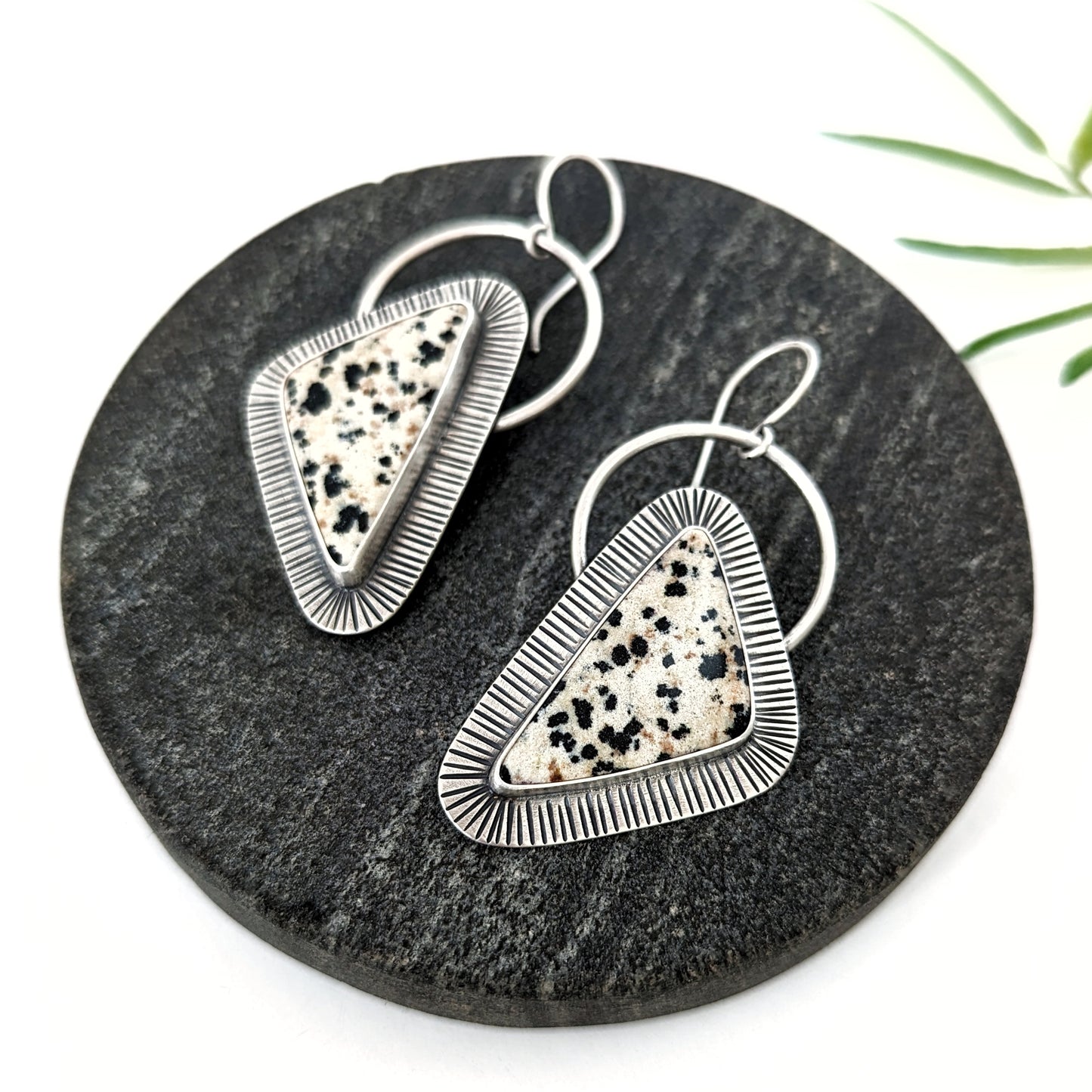 Dalmatian Jasper Statement Earrings