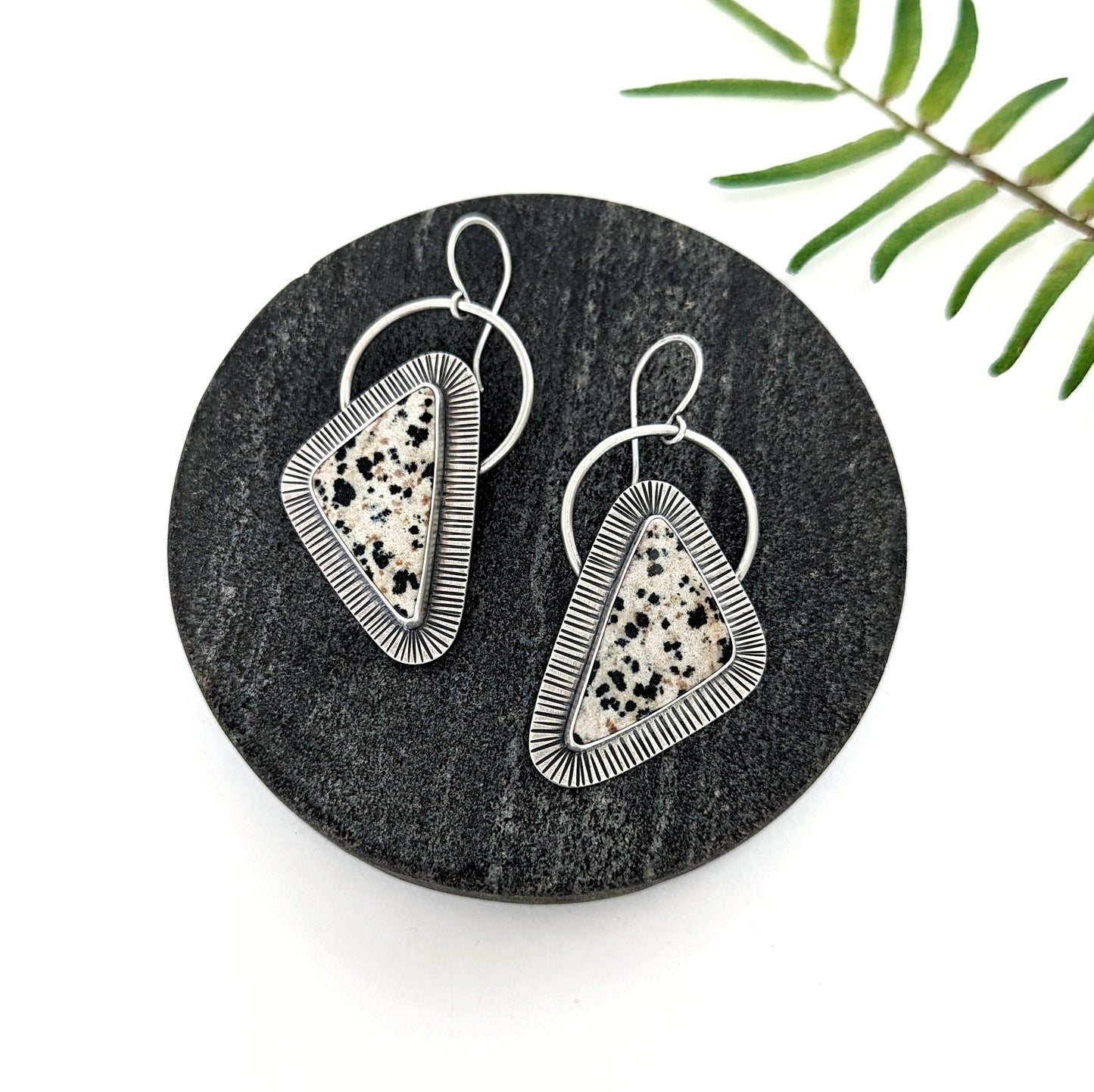 Dalmatian Jasper Statement Earrings