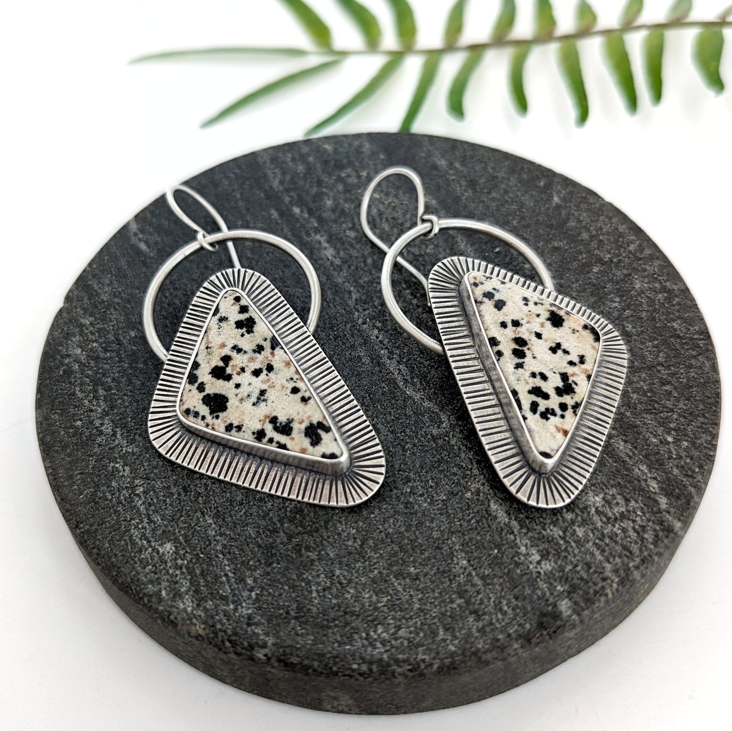 Dalmatian Jasper Statement Earrings