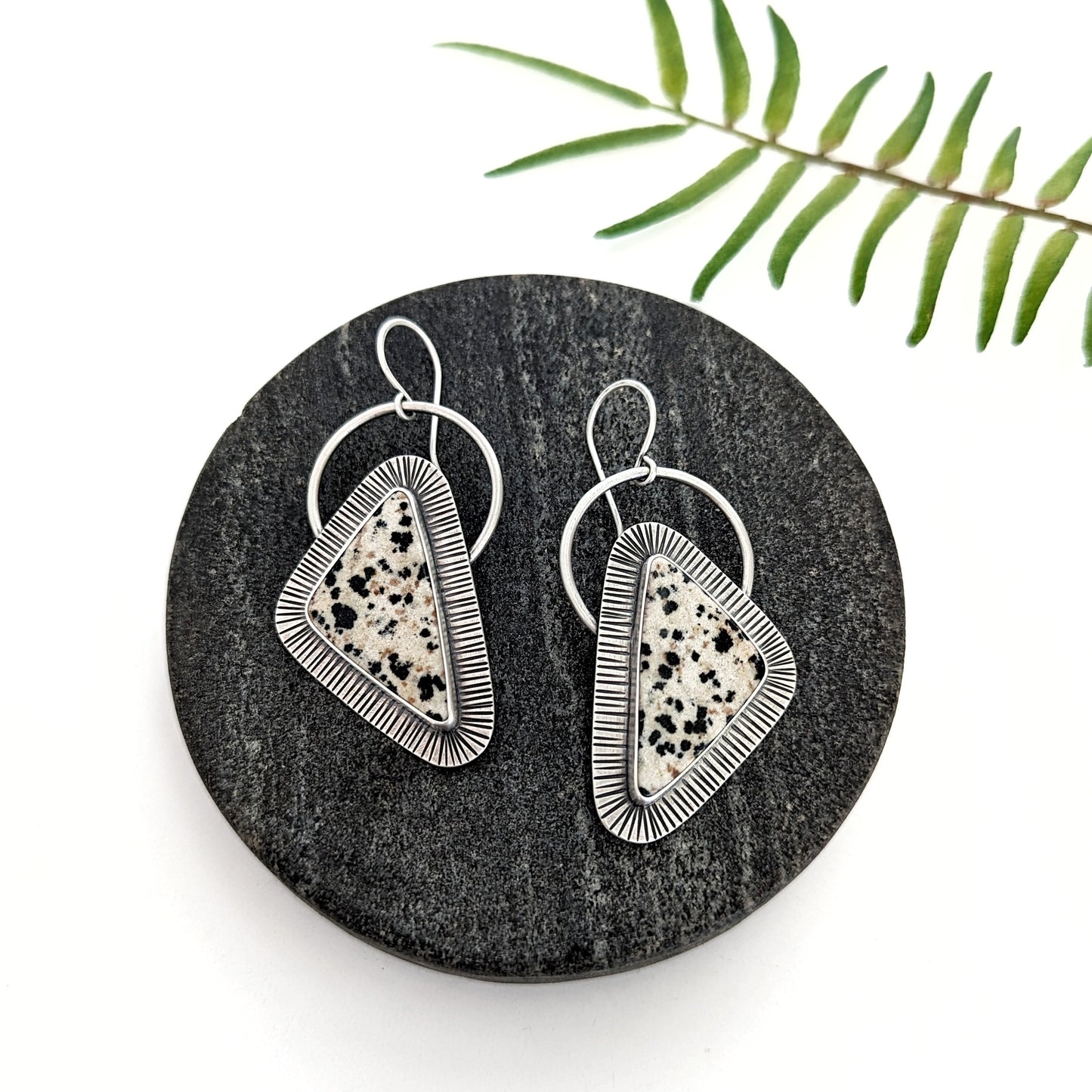 Dalmatian Jasper Statement Earrings