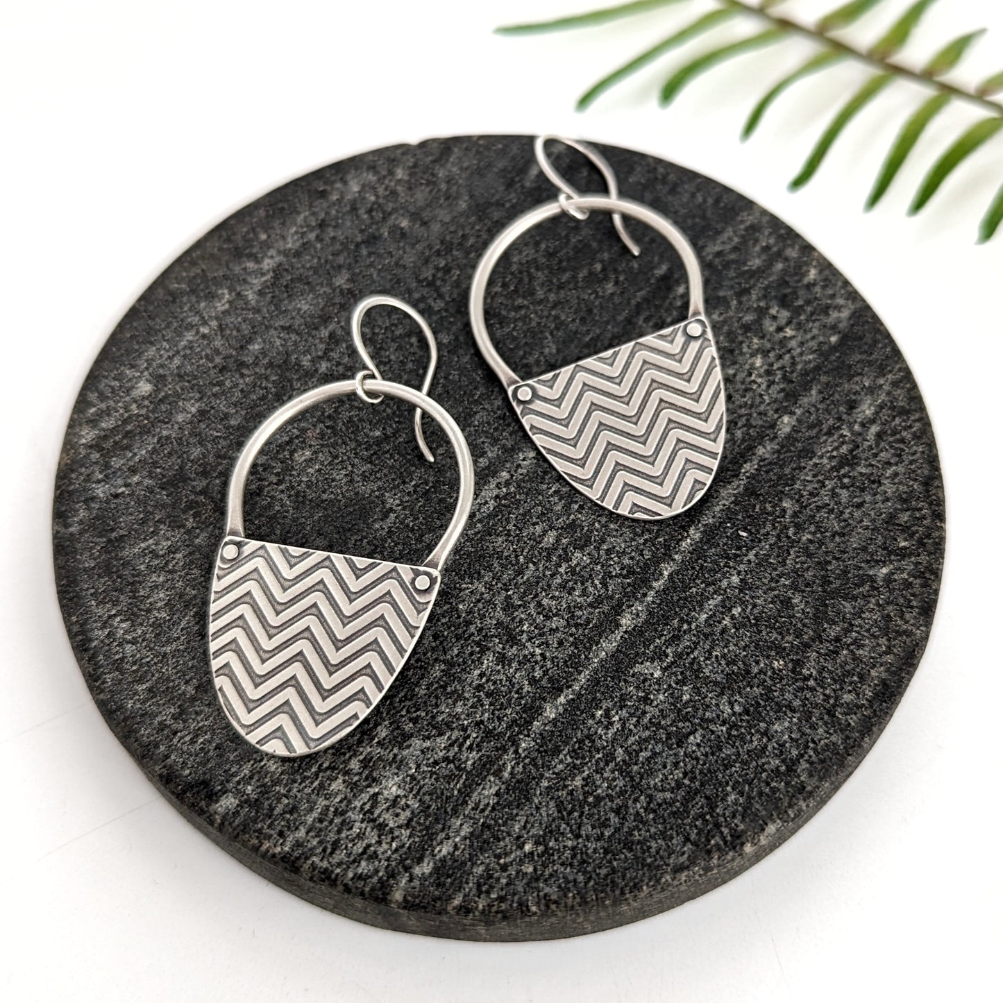 Textured Riveted Statement Earrings