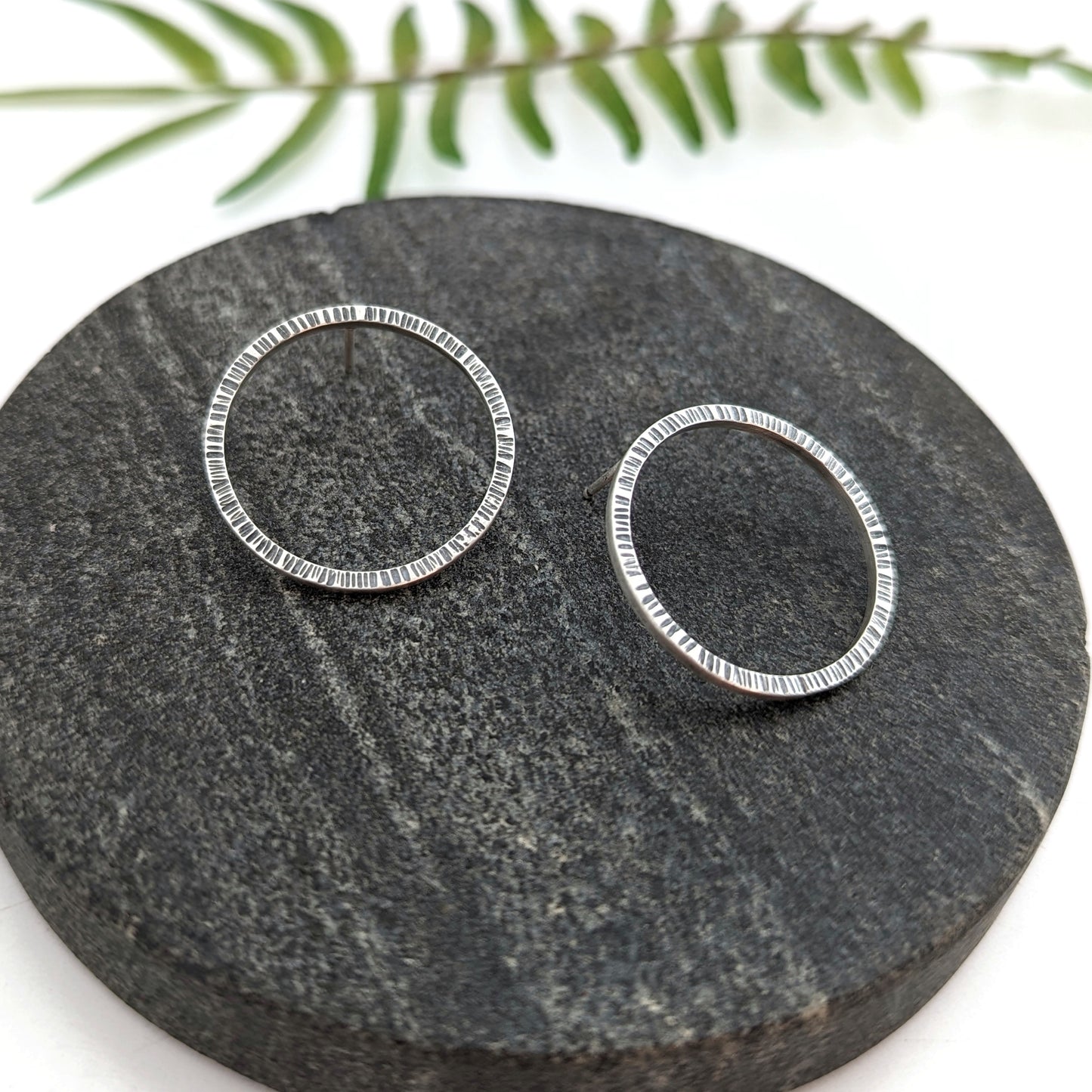 Made to Order : Textured Circle Studs : Medium