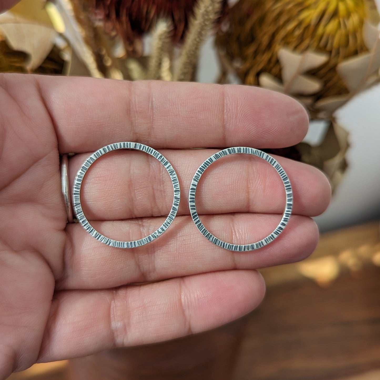 Made to Order : Textured Circle Studs : Medium