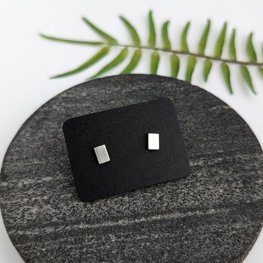 Chunky Sterling Silver Rectangle Studs