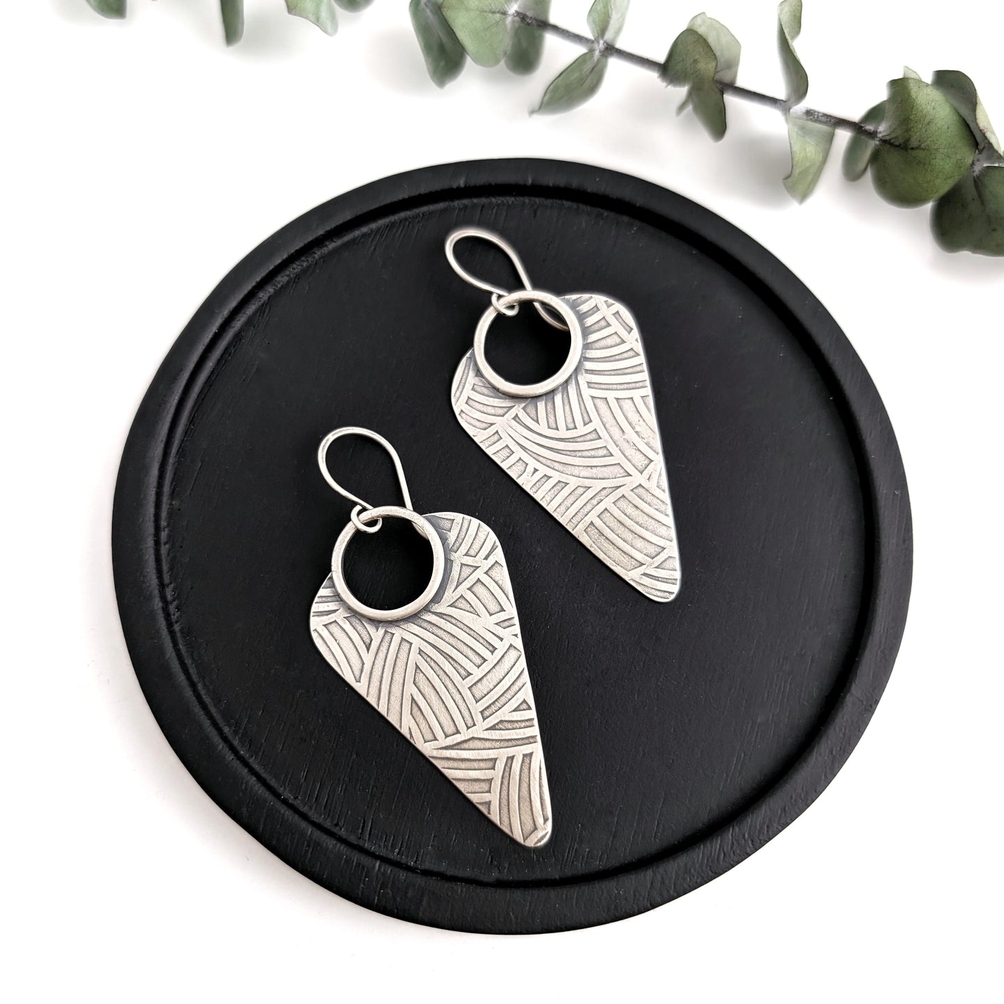 Textured Statement Dangle Earrings