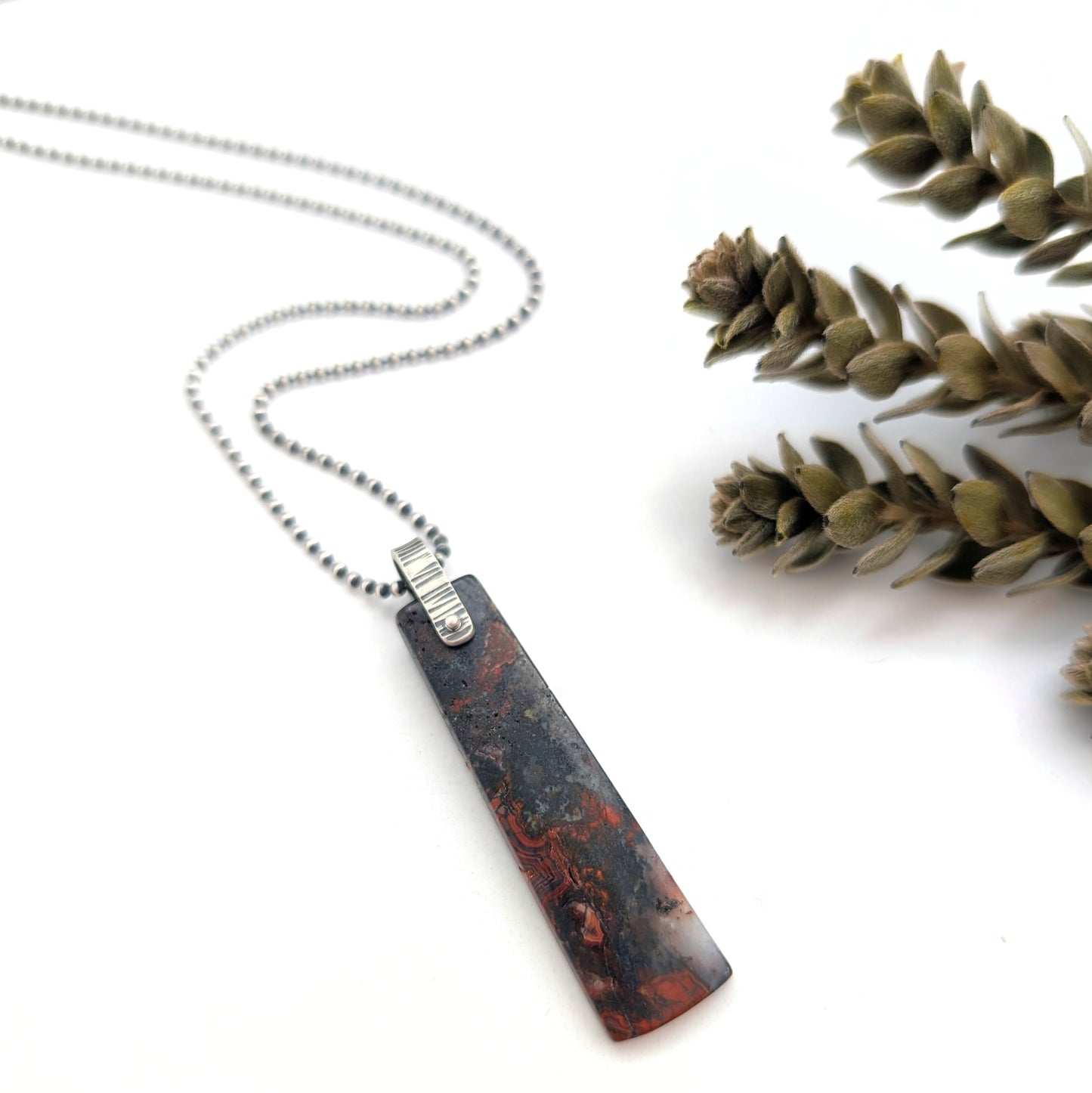 Crazy Lace Agate Pendant Necklace