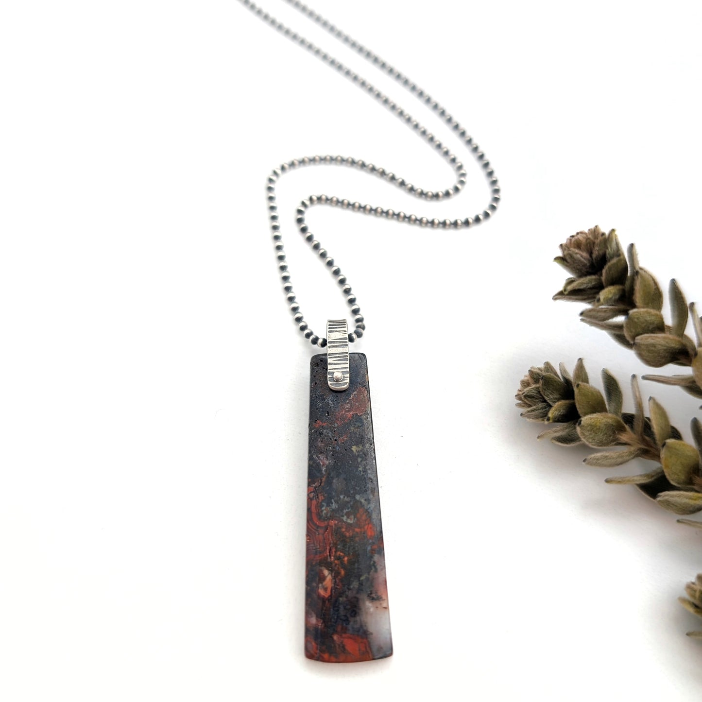 Crazy Lace Agate Pendant Necklace