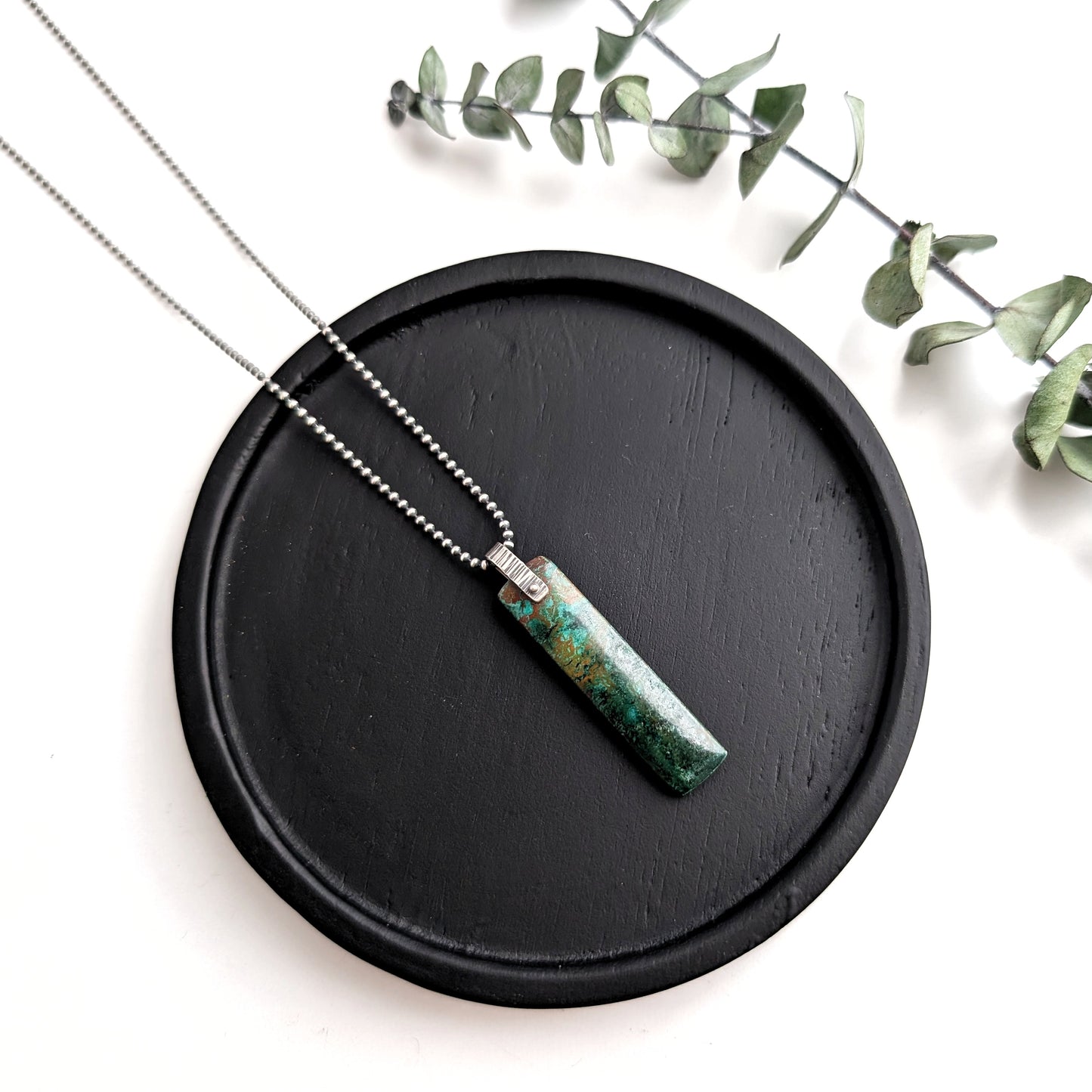 Parrot Wing Chrysocolla Pendant Necklace