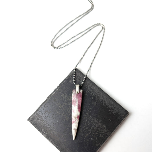 Pink Tourmaline Pendant Necklace