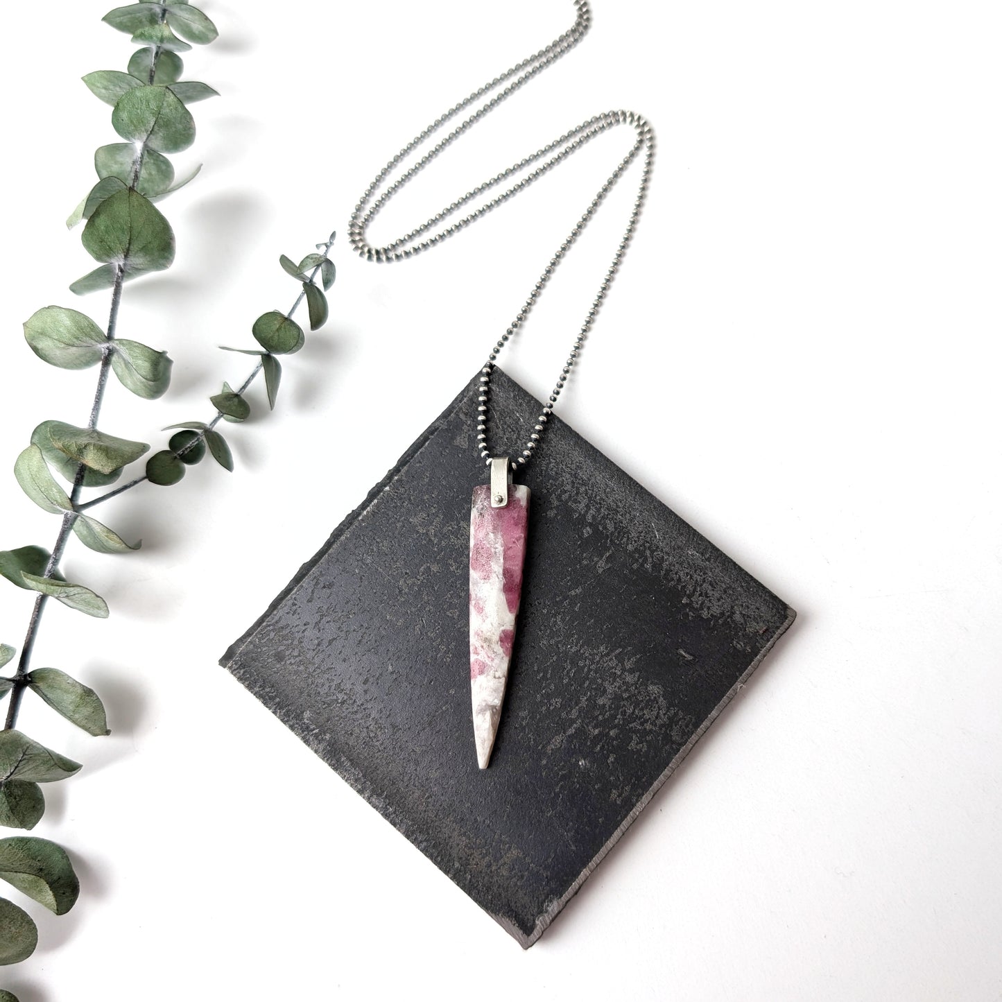 Pink Tourmaline Pendant Necklace