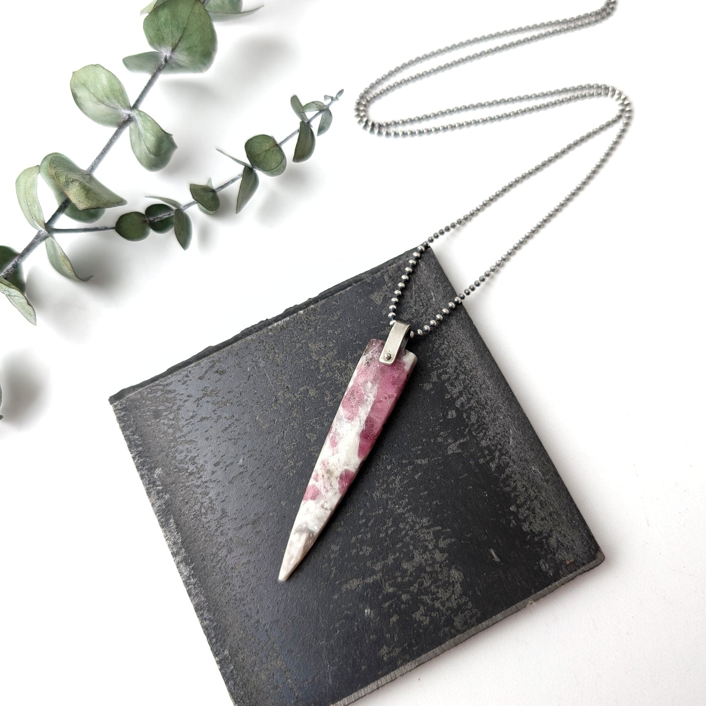 Pink Tourmaline Pendant Necklace