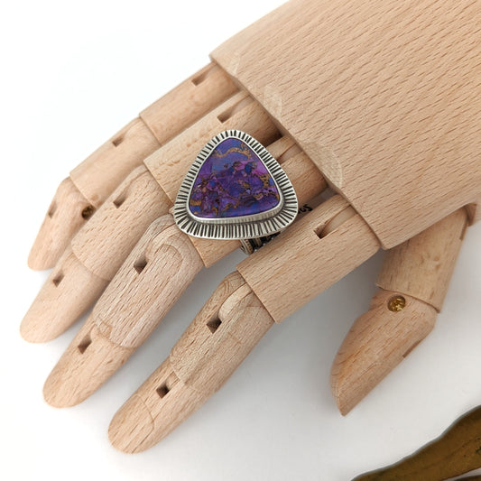 Purple Mojave Turquoise Matrix Statement Ring : Size 10