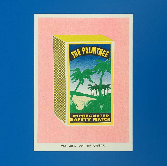 Risograph Print - Palmtree Matchbox