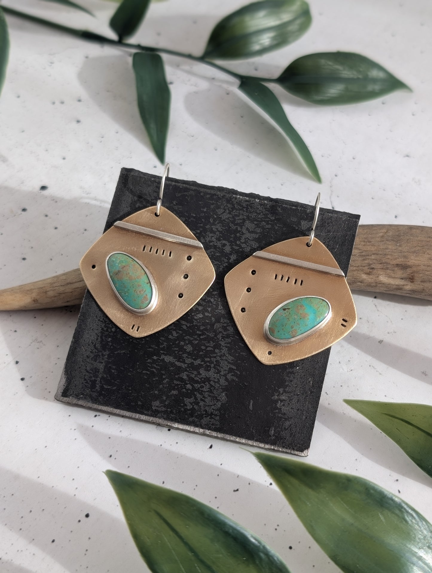 Asymmetry Earrings : Kingman Turquoise