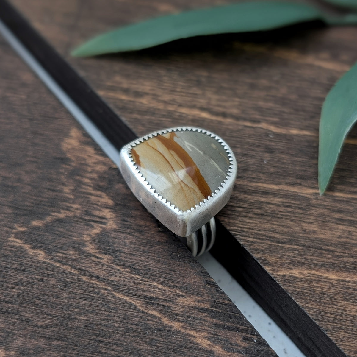 Cripple Creek Picture Jasper + Sterling Silver : Size 6.25
