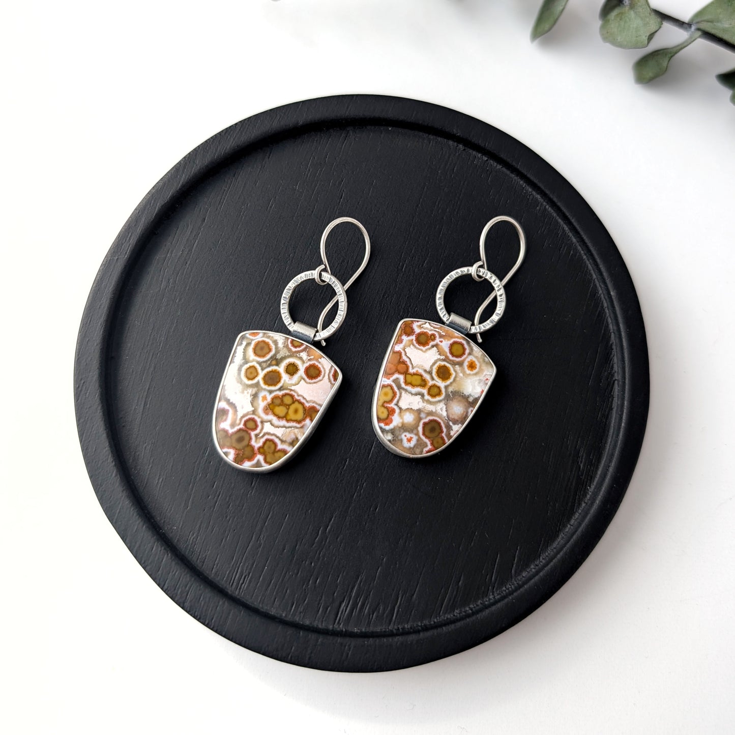 Orbicular River Jasper Statement Earrings