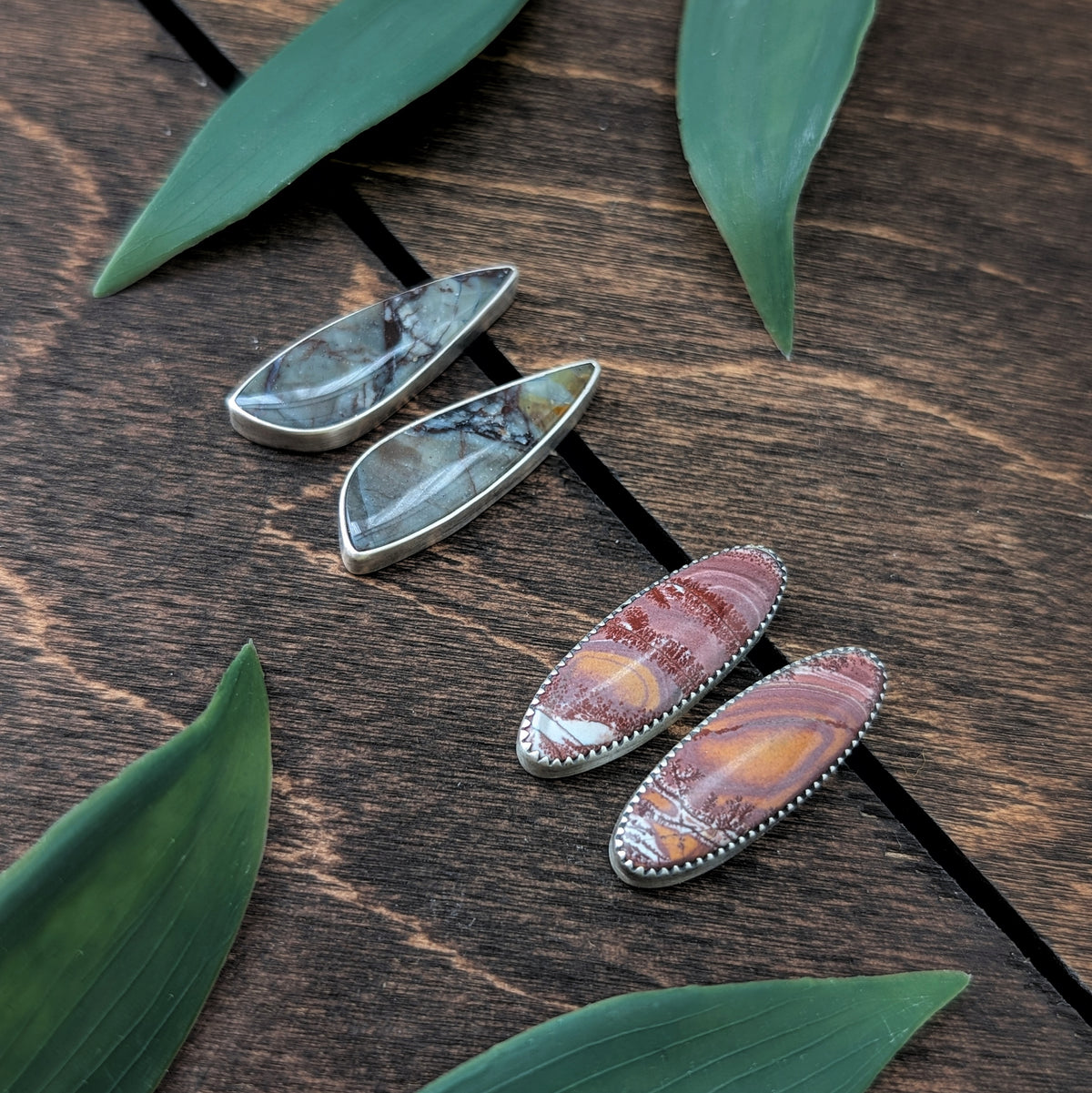 Polychrome Jasper Stud Earrings