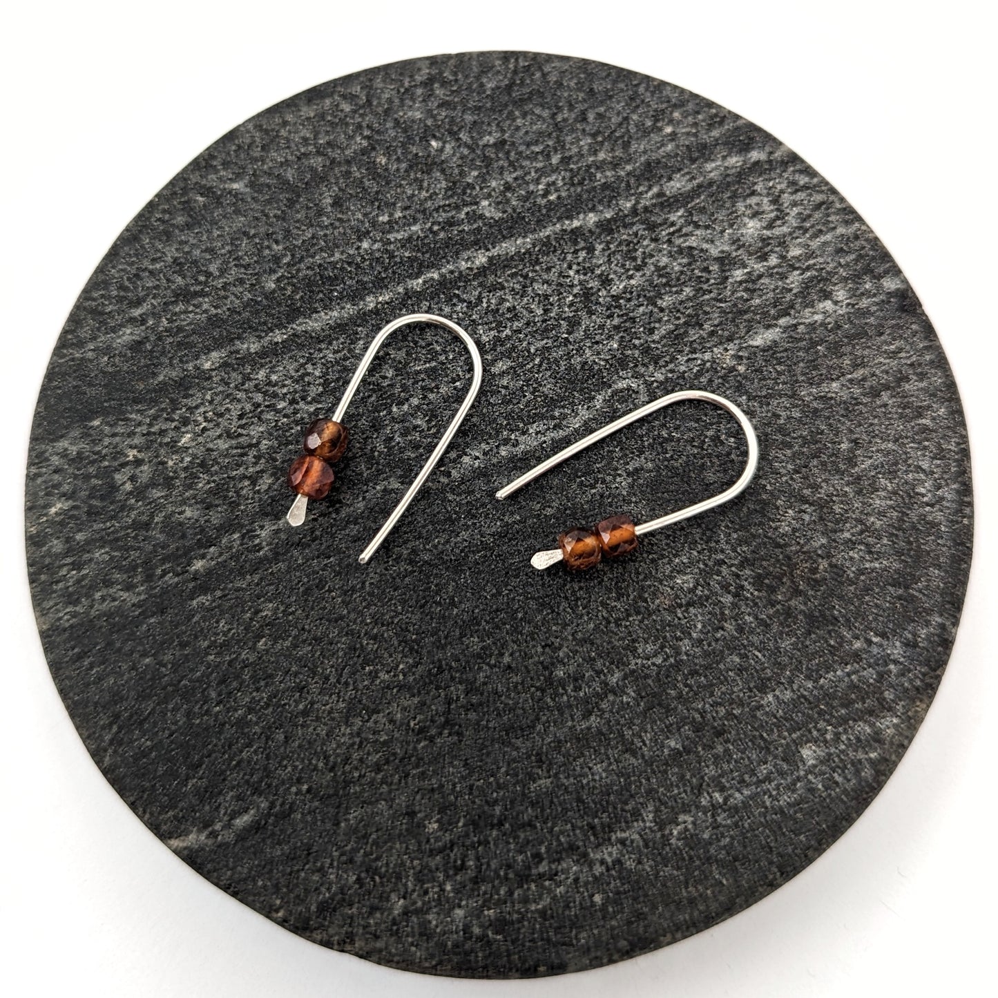 Open Hoops : Hessonite Garnet : Made to Order