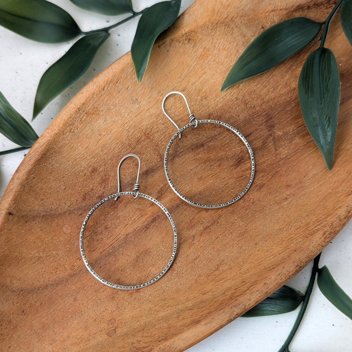 Textured Circle Statement Earrings