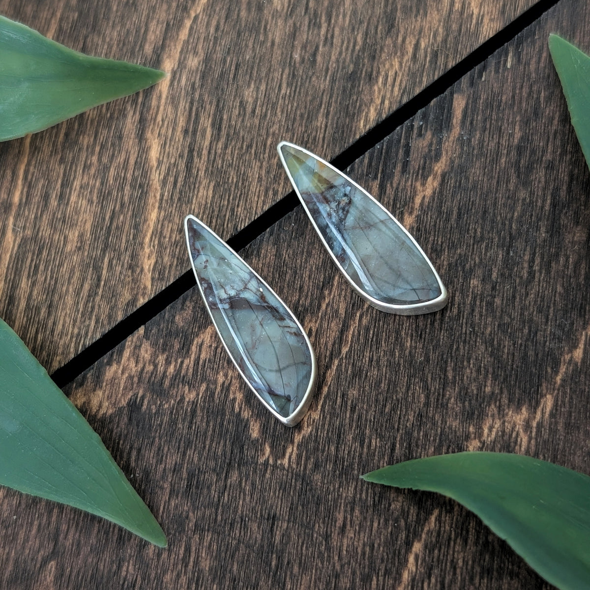 Polychrome Jasper Stud Earrings