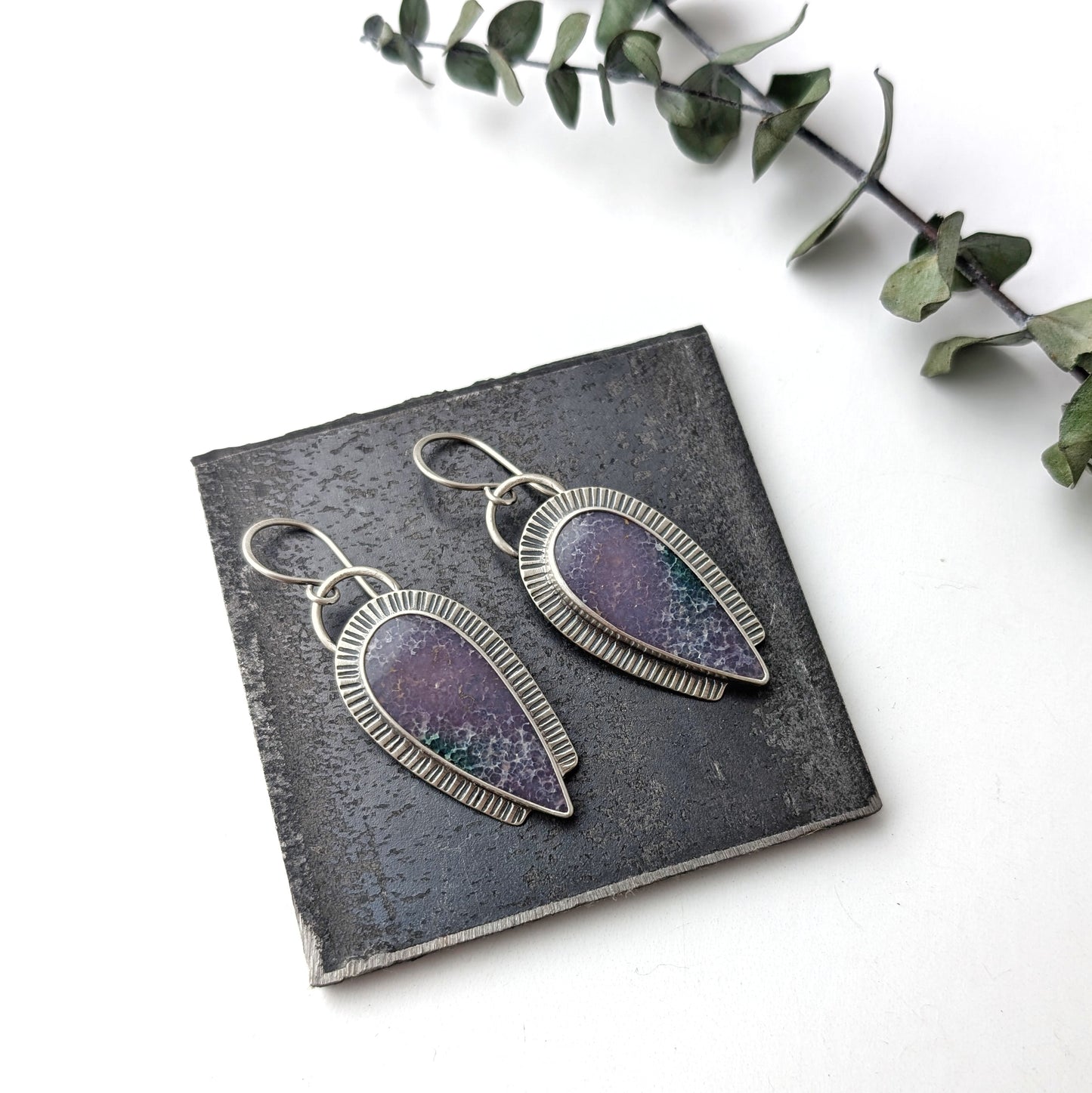 Grape Agate Statement Earrings