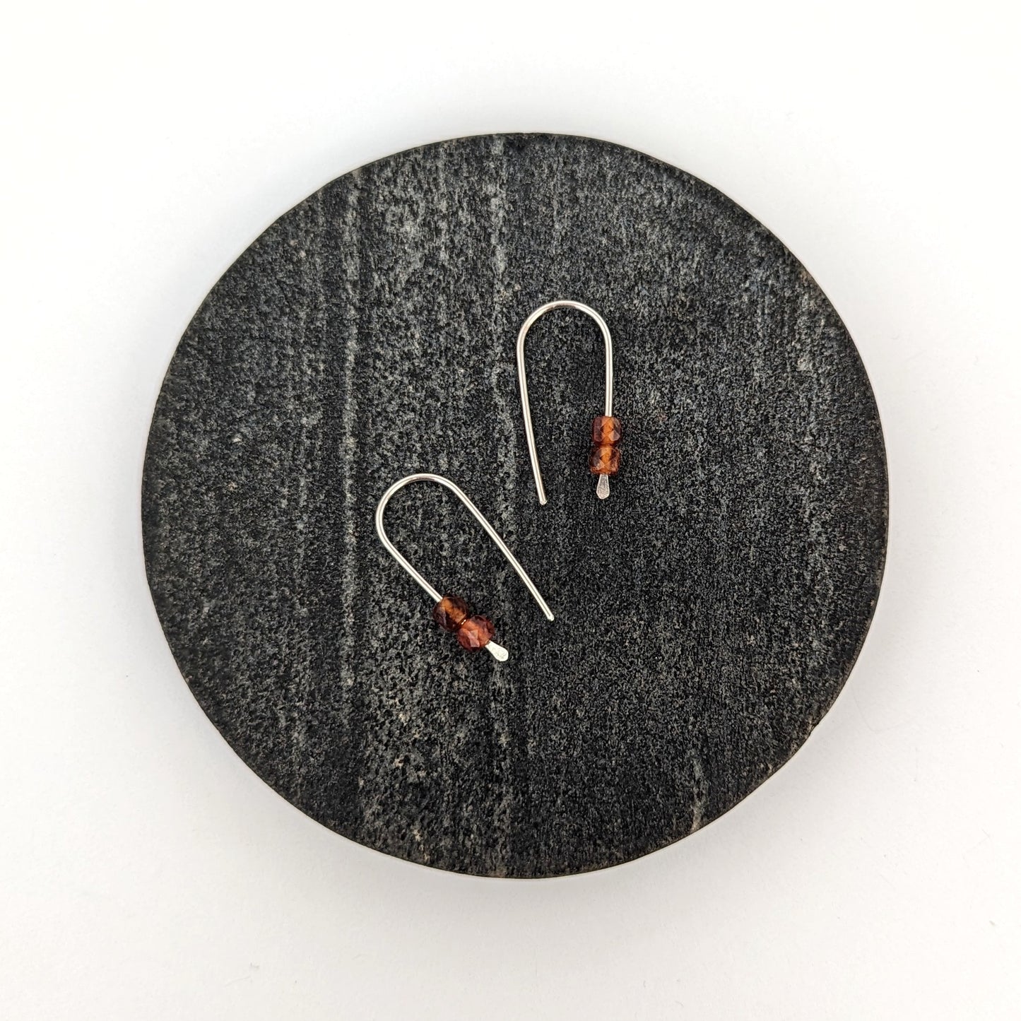 Open Hoops : Hessonite Garnet : Made to Order