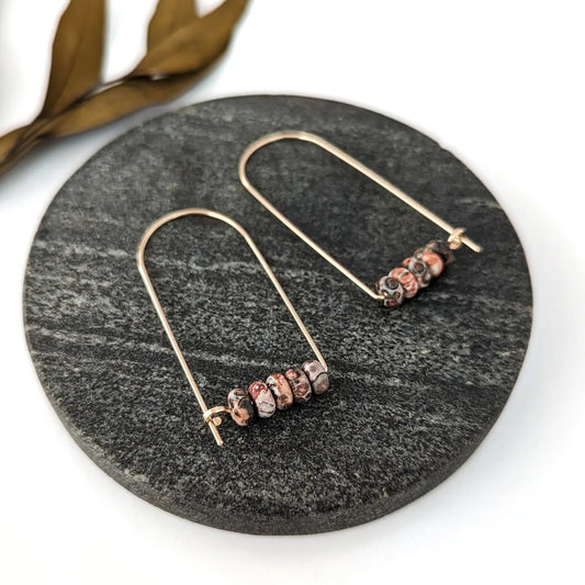 Arch Hoops : Leopardskin Jasper : Made to Order