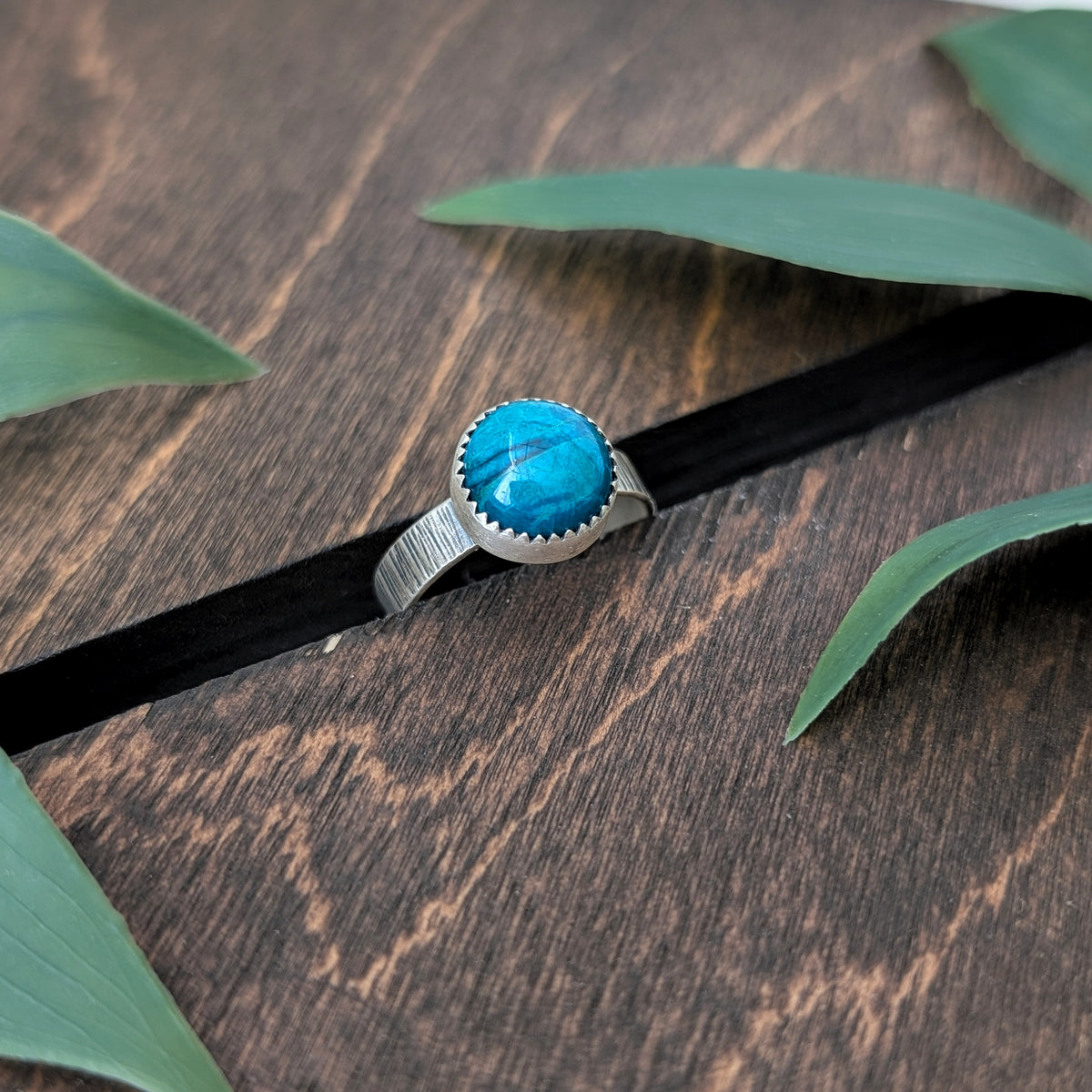 Chrysocolla + Sterling Silver : Size 8.5