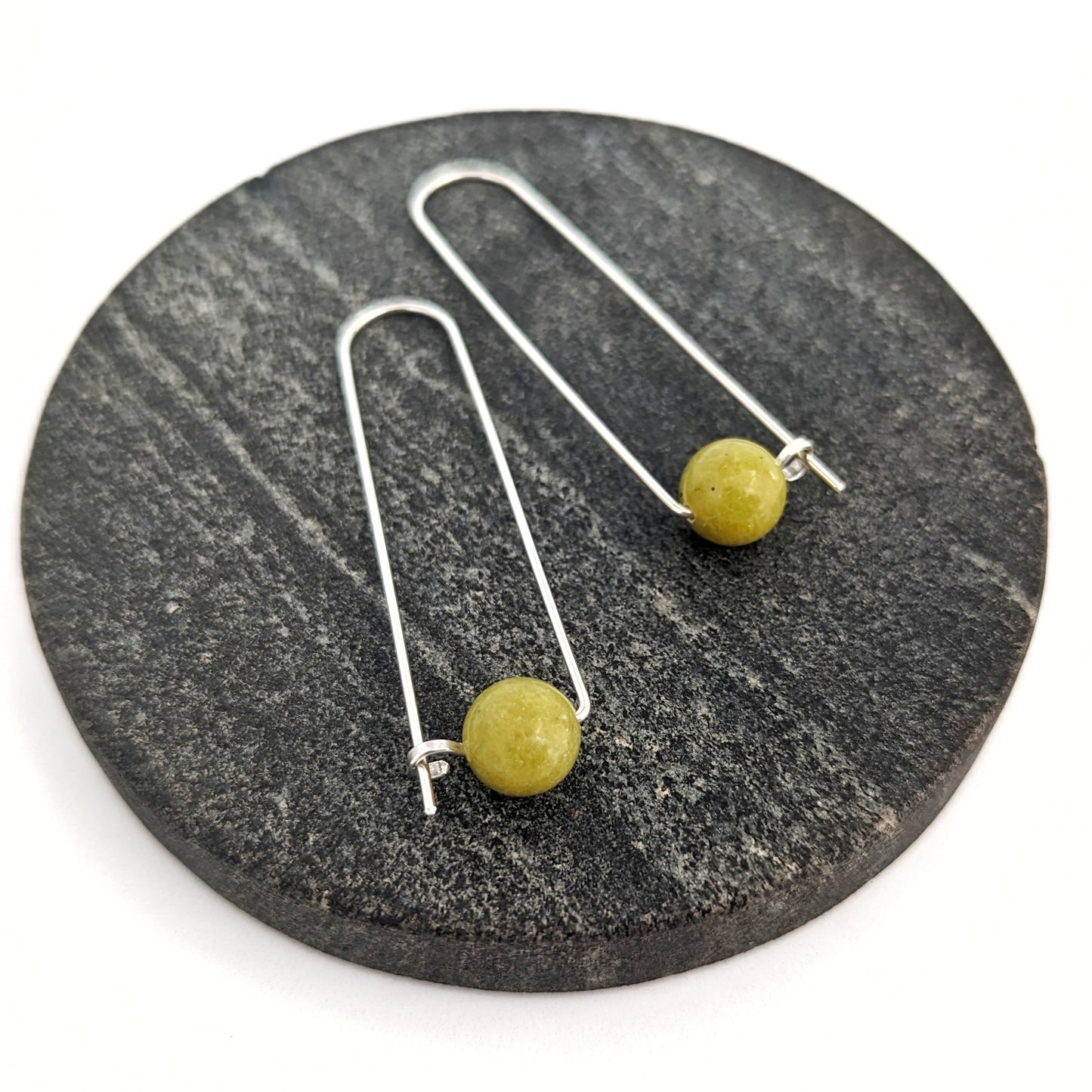 Long Arc Hoops : Olive Jade