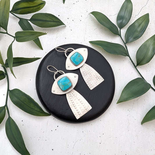 Kingman Turquoise Flow Statement Earrings
