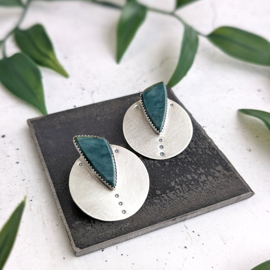 Wave Jasper Statement Studs