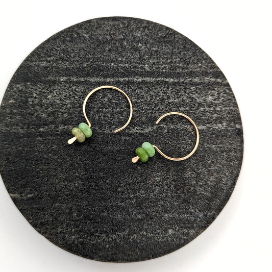 Hook Earrings : Chrysoprase : Made to Order