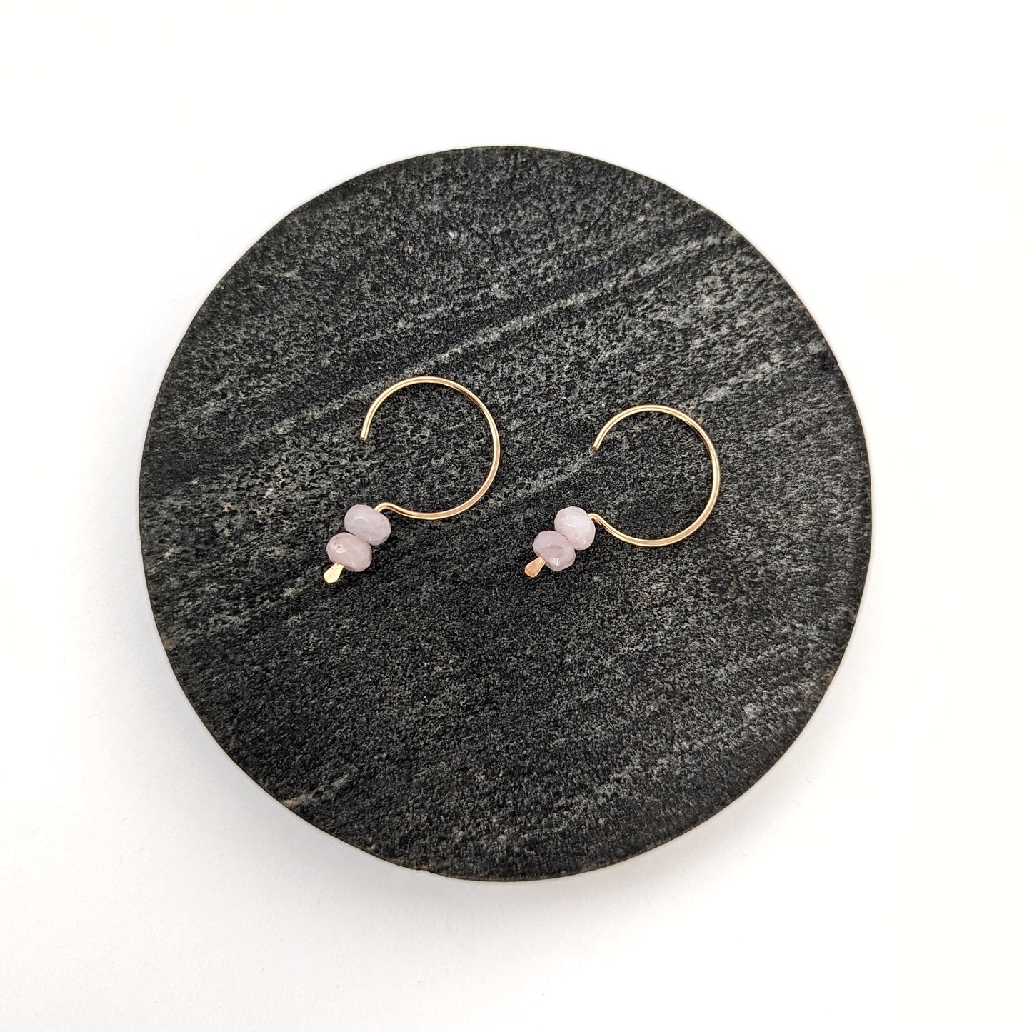 Hook Earrings : Rose Quartz : Made to Order