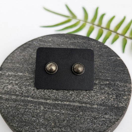 Sterling Silver Pyrite Studs