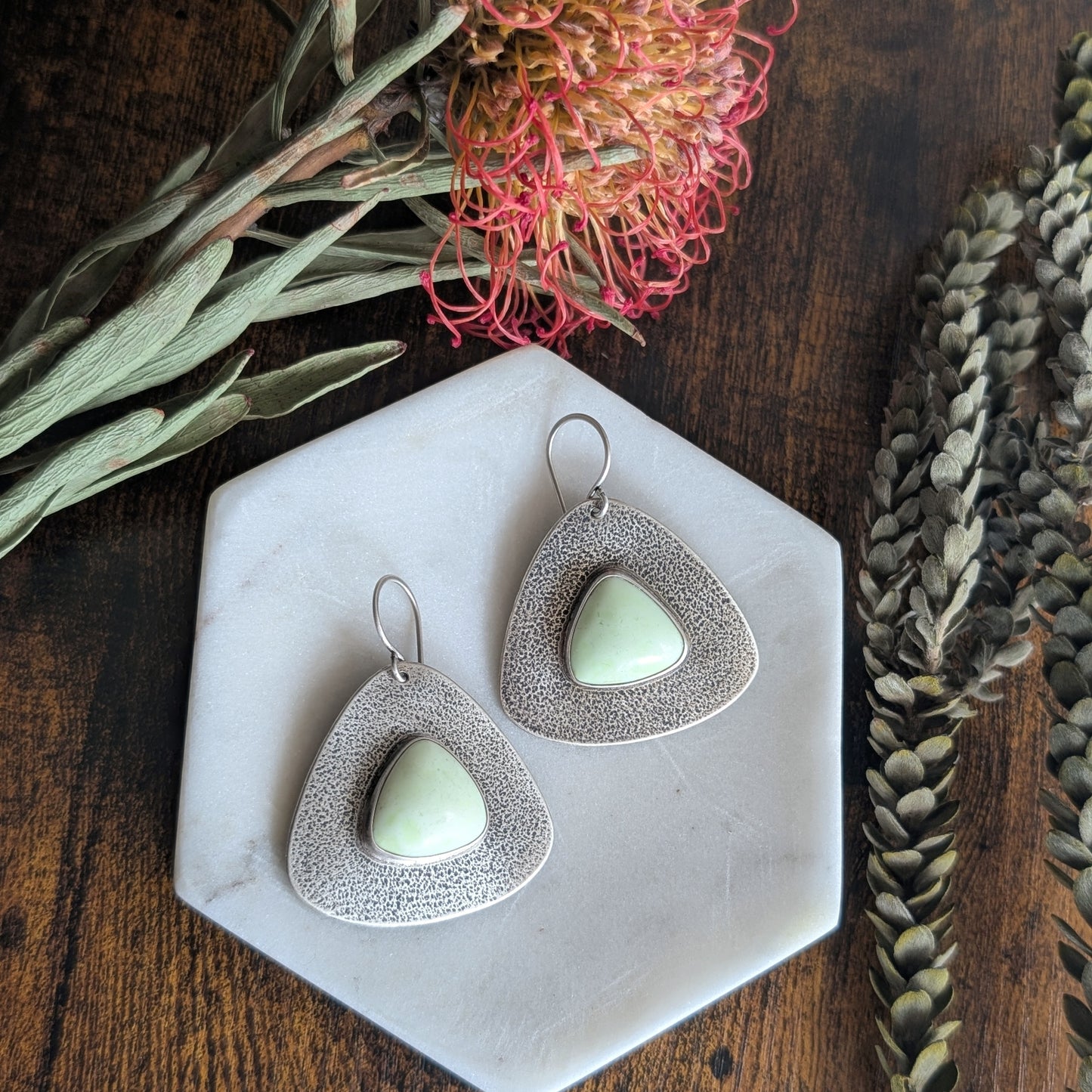 Chrysoprase + Sterling Silver Statement Earrings