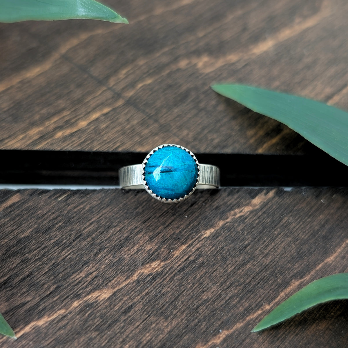 Chrysocolla + Sterling Silver : Size 8.5