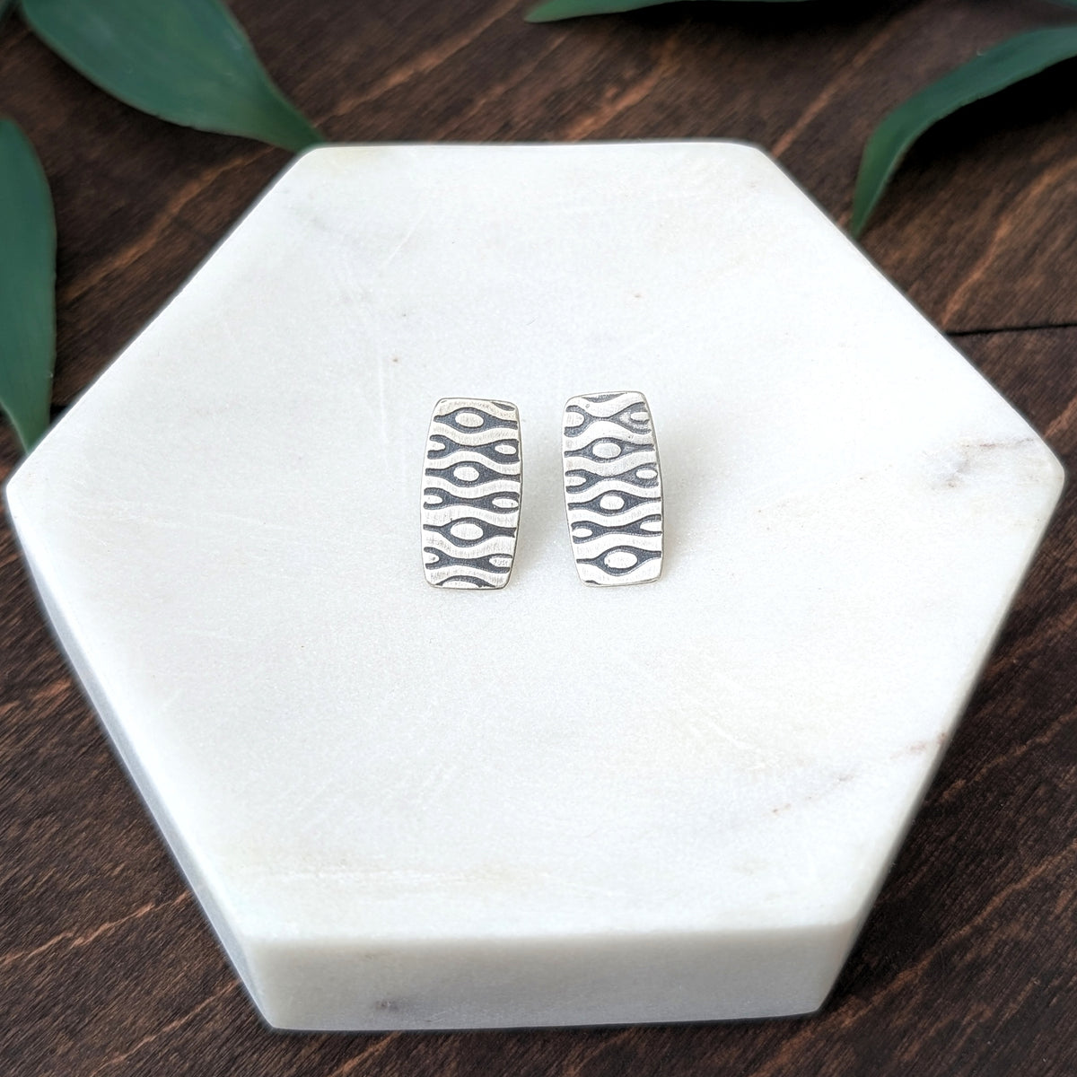 Textured Sterling Silver Stud Earrings
