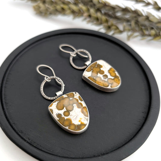 Orbicular River Jasper Statement Earrings