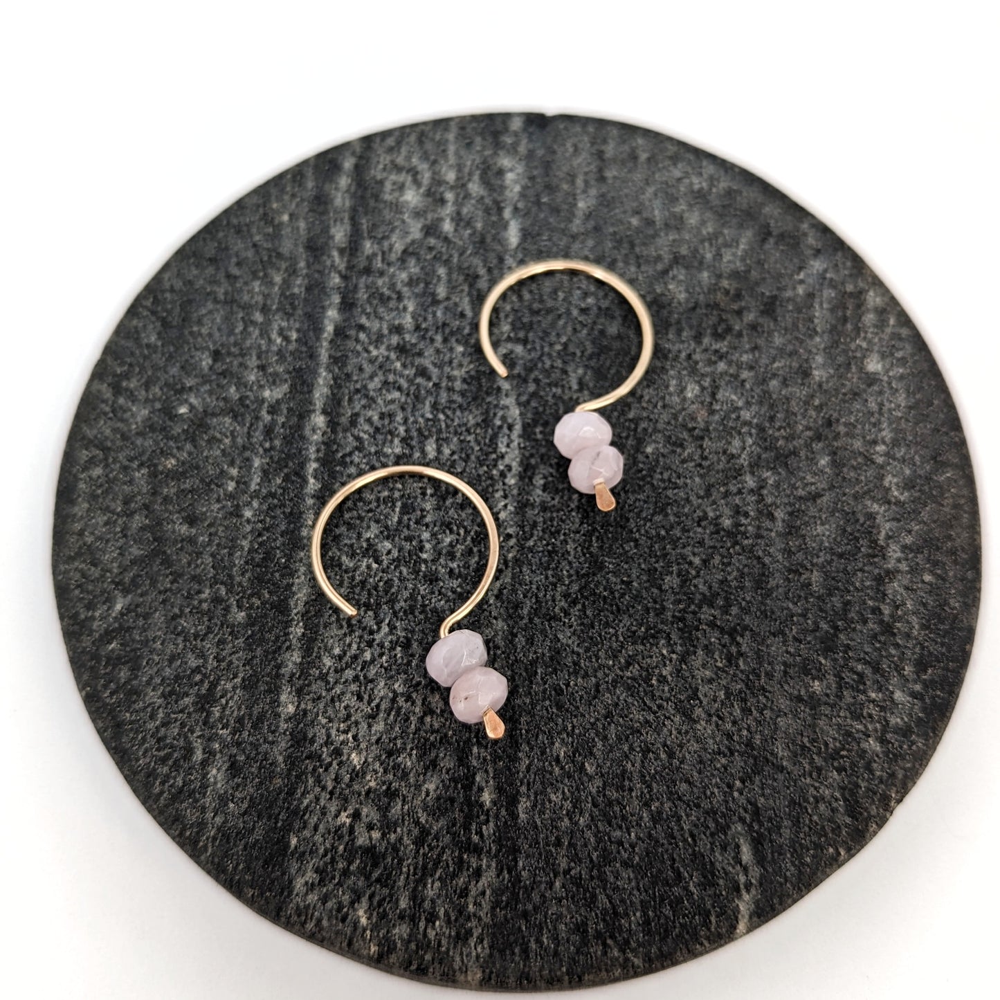 Hook Earrings : Rose Quartz : Made to Order