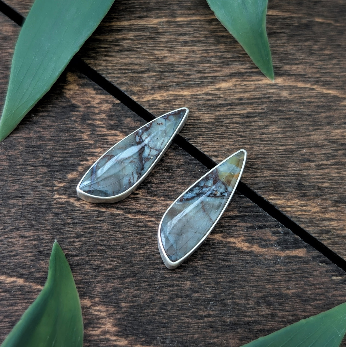 Polychrome Jasper Stud Earrings