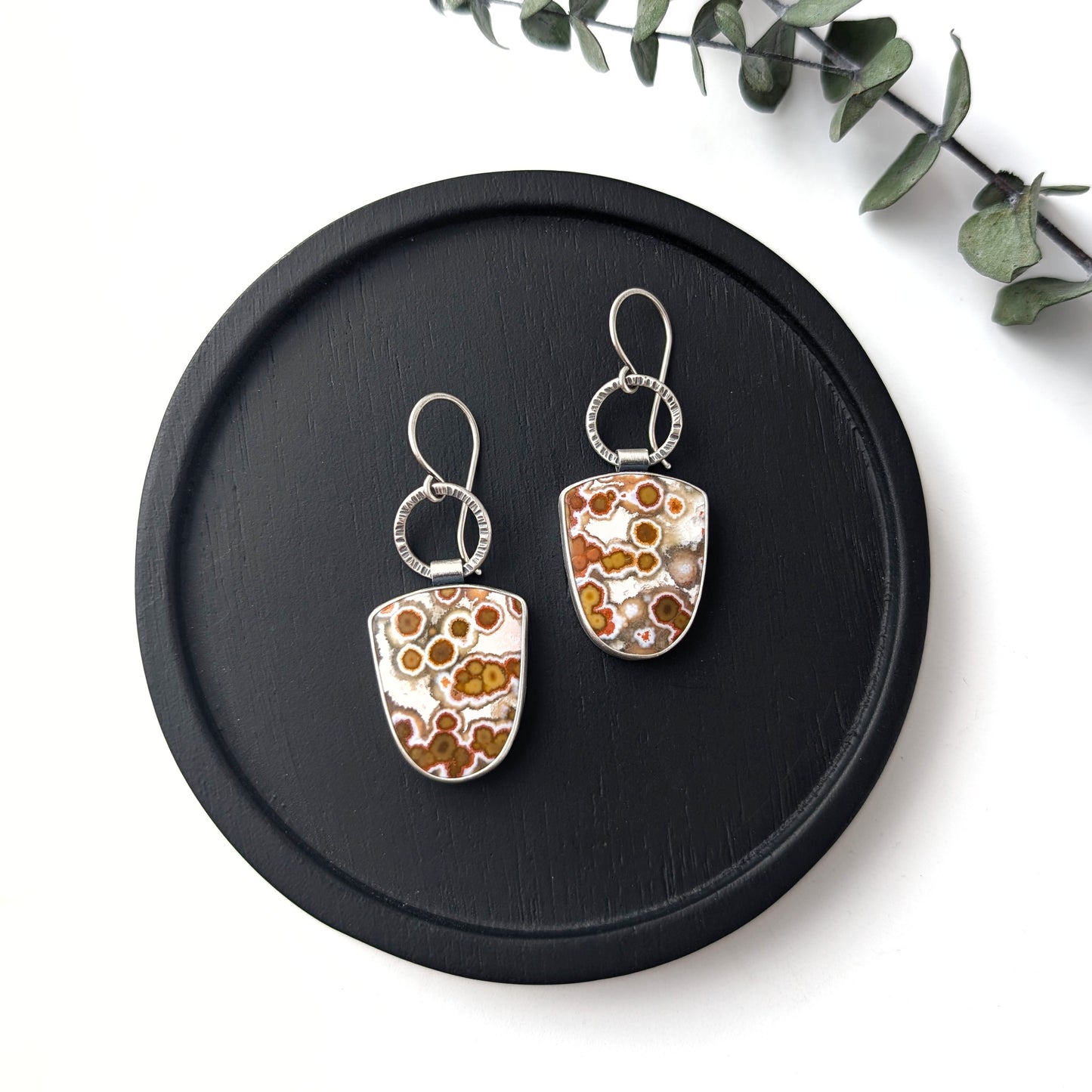 Orbicular River Jasper Statement Earrings