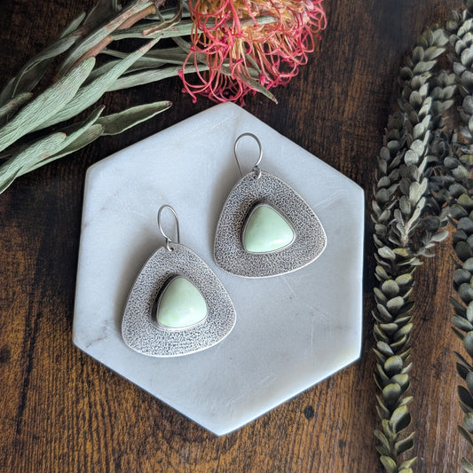 Chrysoprase + Sterling Silver Statement Earrings