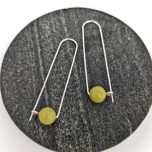 Long Arc Hoops : Olive Jade