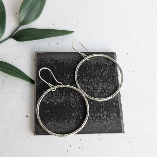 Textured Circle Statement Dangles